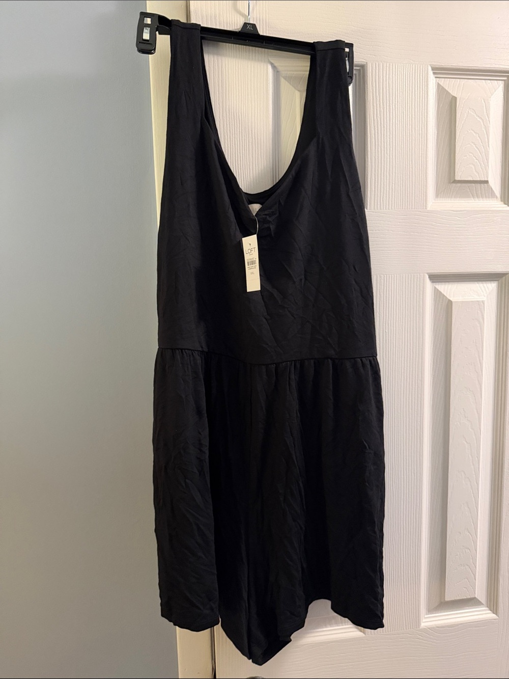LOFT Black Sleeveless V-Neck Romper with pockets!